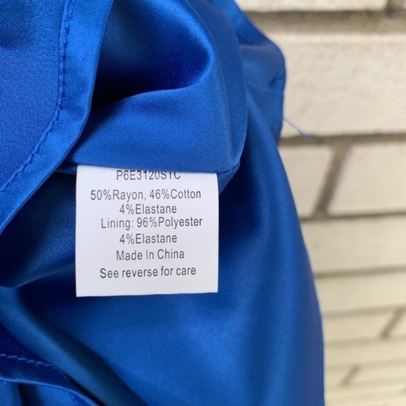 Parker Flynn Cobalt Blue Grommet Lace-Up Fit Flare Mini Dress S Cocktail Party - Picture 5 of 11